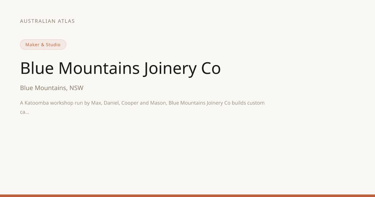 Blue Mountains Joinery Co — Maker & Studio in Blue Mountains, NSW ...